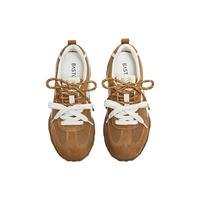 百思图 2026春季新款真皮德训鞋厚底增高休闲鞋