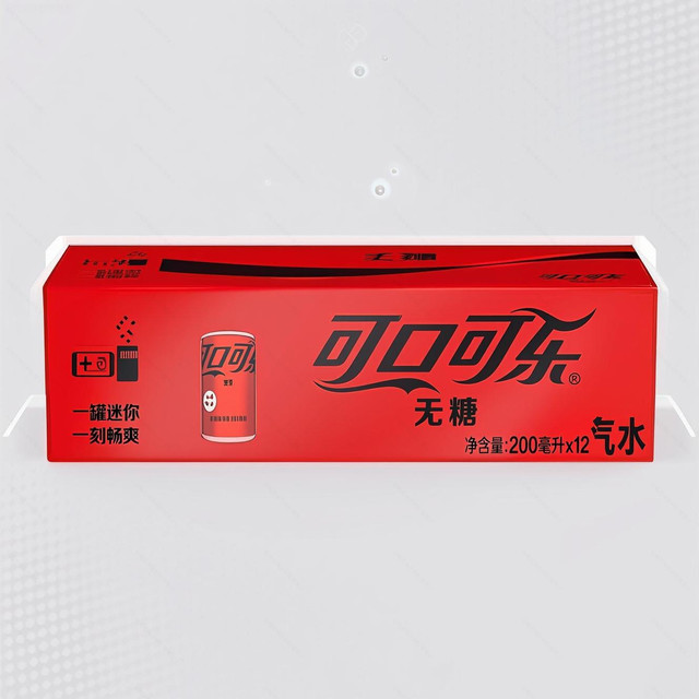 可口可乐 无糖碳酸饮料 200ml*12罐