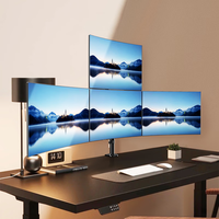 支尔成 显示器支架4屏品字型3+1加高桌面升降四屏电脑显示器挂架