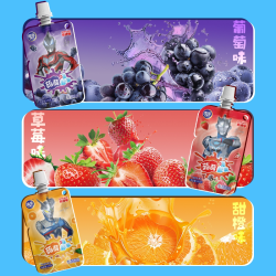 添乐卡通王 奥特曼蒟蒻果冻 125g*3袋 甜橙味