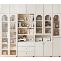  QuanU/全友 轻奢 书柜 带抽玻璃书柜+三门边柜+顶柜*7