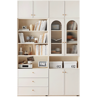  QuanU/全友 轻奢 书柜 （带抽+玻璃门）书柜+二门顶柜*2
