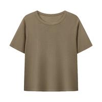 京东京造 亚麻材质 女士针织T恤 拿铁色