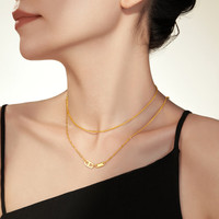  CHOW TAI FOOK/周大福 双环设计 女士黄金项链