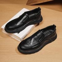 千百度 秋季商务休闲皮鞋男商务鞋通勤皮鞋特大码男鞋