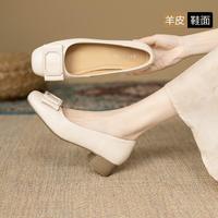 意尔康 爆款推荐春通勤工装鞋百搭方头时装鞋女单鞋