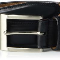 Allen Edmonds 男士商务休闲牛皮腰带 经典黑色 镀镍扣 手工美制