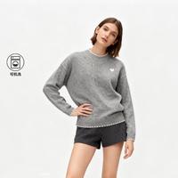 Gap 女装2025春秋款爱心刺绣logo撞色宽松绒感毛衣针织衫793674