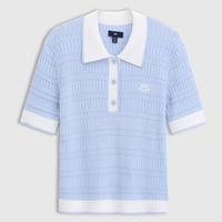 Gap 女装2025夏季款刺绣logo撞色polo领短袖针织衫宽松766087