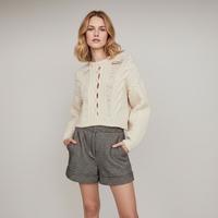 maje 冬季短裤女下装英伦格纹粗花呢百搭西装短裤休闲裤