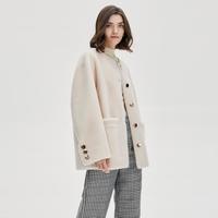 BADGLEY MISCHKA 女外套秋冬季复合皮毛一体100%绵羊毛