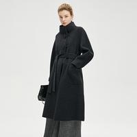 BADGLEY MISCHKA 时尚气质立领毛呢大衣年秋冬高级感简约羊毛大衣女