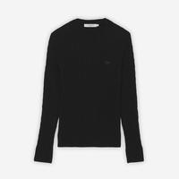 限尺码：MAISON KITSUNÉ MAISON KITSUNE 小狐狸秋季经典纯色狐狸刺绣男款圆领针织衫