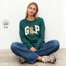 Gap 男女装2025春秋款logo胶印抓绒宽松卫衣休闲上衣美版800444