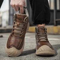 鳄鱼恤 马丁靴男士冬季英伦风增高机车男鞋高帮百搭工装靴