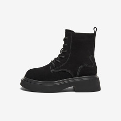 Bata 牛剖皮 女士马丁靴