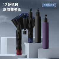 珺北 12骨超大号折叠防暴雨伞 雾霾蓝