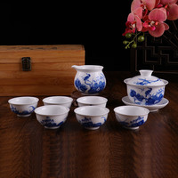 錦鳯 釉下彩手绘 功夫茶具套装