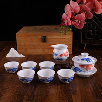 錦鳯 釉下彩手绘 功夫茶具套装