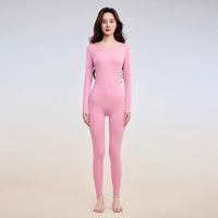 猫人 秋冬新款女士圆领内衣套装男士加厚保暖内衣修身打底内搭