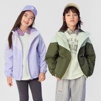 巴拉巴拉 防水防风透湿中大童外套运动休闲连帽服春秋校园户外