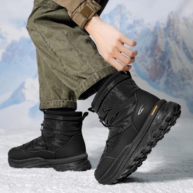 德尔惠 男士雪地靴 秋冬季加绒保暖运动休闲鞋