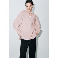 UR UR2025秋季魅力气质荷叶领系带罩衫衬衫UWG250209