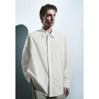 UR UR男装微皱超宽松开襟衬衫UMF240068