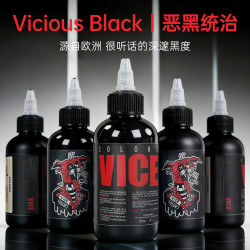 ViceColors万思恶黑统治深渊黑纹身色料刺青割线打雾图腾暗黑墨水