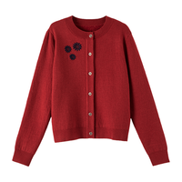  ONEBUYE/晚白 加绒保暖 女士针织衫