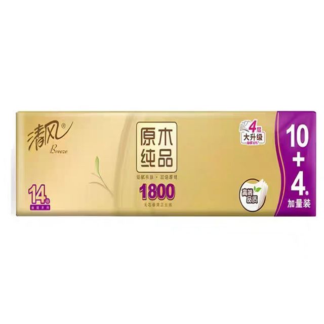 清风 原木系列 卷纸 4层1800g14卷