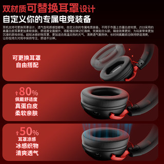  竹林鸟 四模7.1蓝牙无线 头戴式耳机 麦克风 驱动  黑红色