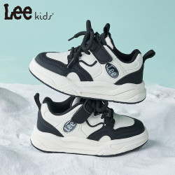 LEE KIDS 童鞋 秋季新款儿童厚底运动鞋 白黑
