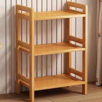 LISM 书架落地置物架楠竹收纳架客厅厨房储物架