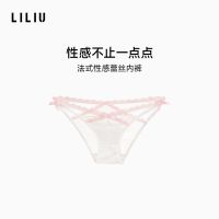 LILIU 暗夜缪斯·高开叉性感内裤女纯欲镂空网纱蕾丝纯棉裆三角裤