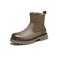 他她 男靴2025冬时尚简约百搭休闲舒适皮靴