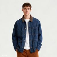 Gap 男装2025春秋款纯棉工装拼接翻领多口袋夹克外套美版823703