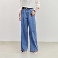 LILY 复古休闲通勤款阔腿牛仔裤女拖地裤