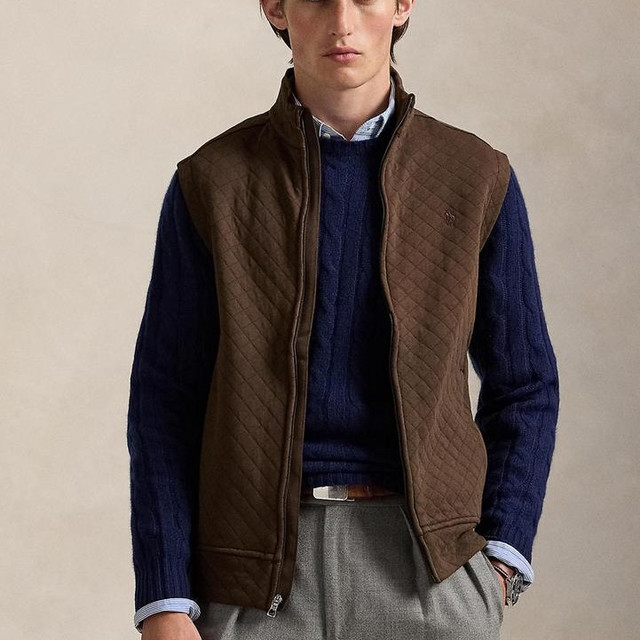 今日必买：RALPH LAUREN 男士菱格双织马甲 Men's Quilted Double-Knit Jersey Vest