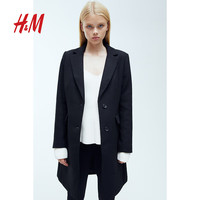 H&M 及膝单排扣 女士毛呢外套 170/100
