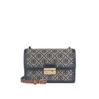 TORY BURCH 女士单肩斜挎包 T Monogram织物配皮小号