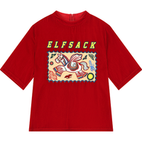 ELF SACK/妖精的口袋 丝绒印花刺绣重工 女士短袖T恤