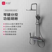 大白 DXLY034-SFSB 淋浴花洒全套装 数显钢琴按键增压 四功能 枪灰