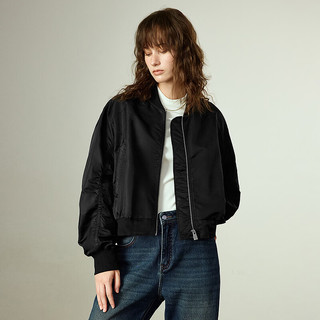  TOYOUTH/初语 复古光泽感 女士棒球服 黑色 XL