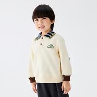 马拉丁 儿童卫衣25冬装新款男童小童棉摇粒绒提花polo领卫衣