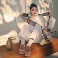 莎莎苏 春秋季厚底勃肯鞋女增高小个子通勤软底一脚蹬女鞋