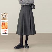 尚都比拉 早春a字半身裙遮胯显瘦中长裙毛呢半裙