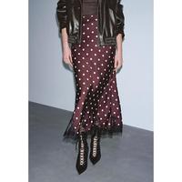 UR UR2026春季魅力复古波点蕾丝鱼尾半裙UWG560002