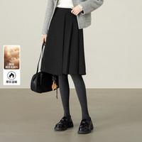 尚都比拉 早春通勤显瘦高腰百褶裙高级感半裙