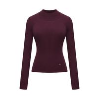 限尺码：LILY 2025春季羊毛混纺复古长袖高领套头针织衫毛衣女短款